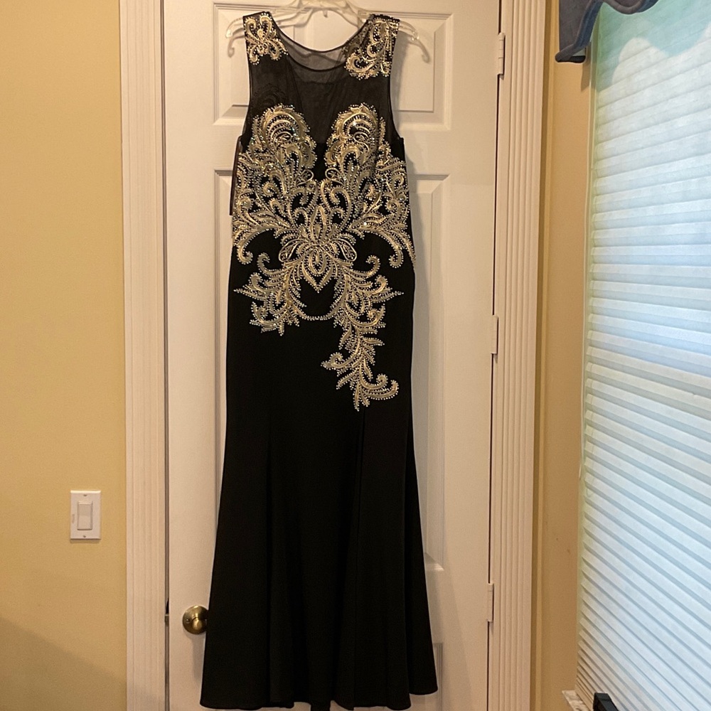 Camille La Vie Black and Silver Maxi Dress